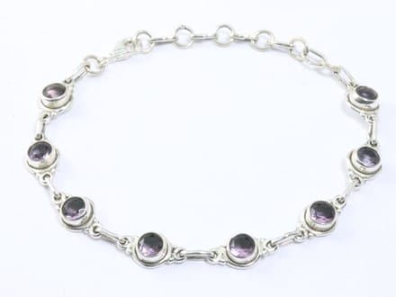 Fijne zilveren armband met amethist