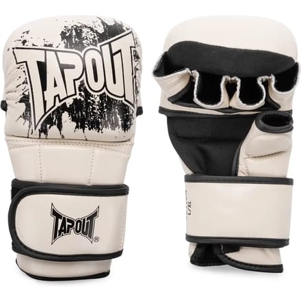 Tapout Boxhandschuhe Ruction MMA-Sparring-Handschuhe aus Leder (1 Paar) Ecru/Black-S/M