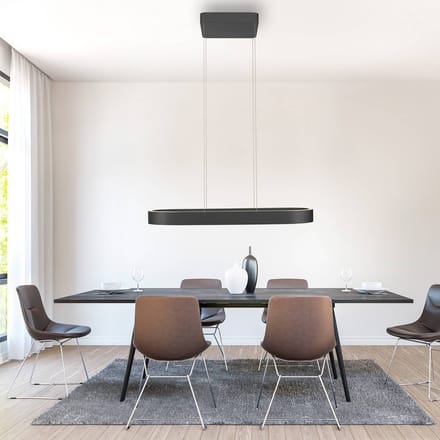 Paul Neuhaus LED hanglamp Q-Stretto, zwart,  86,8 cm