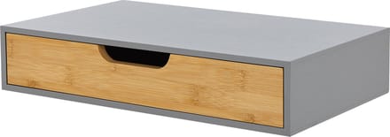 Wandplank met lade Bokn bamboe 40x24x8 cm grijs [en.casa]