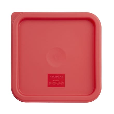 Hygiplas vierkant deksel rood medium
