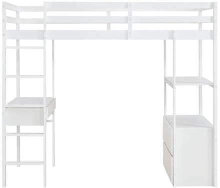 Vente-unique Hoogslaper hout wit 90 x 190 cm