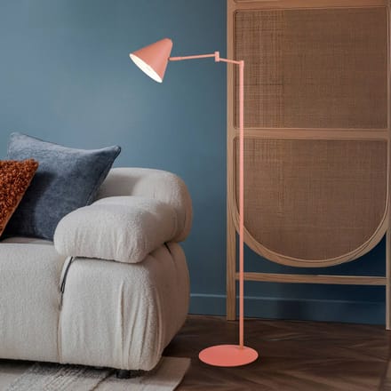 Trio Lighting Vloerlamp Cosima, abrikoos, hoogte 126 cm, metaal