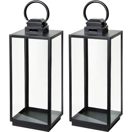 KS Verlichting Set van 2 Michigan Windlicht Zwart Small