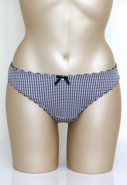 Freya - Saskia - string - zwart/wit geblokt - Maat XS / 34