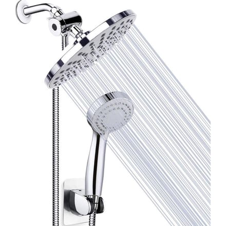 Regendouchekopcombinatie 8 inch regendouchekop en 3-standen handdoucheslangbeugel zilver