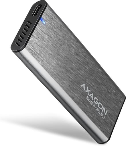 AXAGON EEM2-SG2 RAW BOX M.2 SSD-behuizing USB-C 3.2 Gen 2 10 GBit/s M.2 PCIe NVMe 2242, 2260, 2280 EEM2-SG2