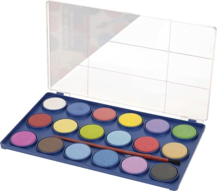 Waterverf met kwast | 18 Kleuren