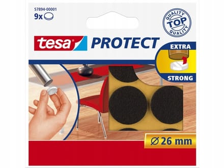 Tesa Protect - Filten Viltglijders - 26mm - Ovaalvorm - Bruin