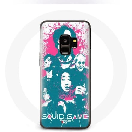 Coque pour Samsung S9 plus Squid Game Affiche personnages logo