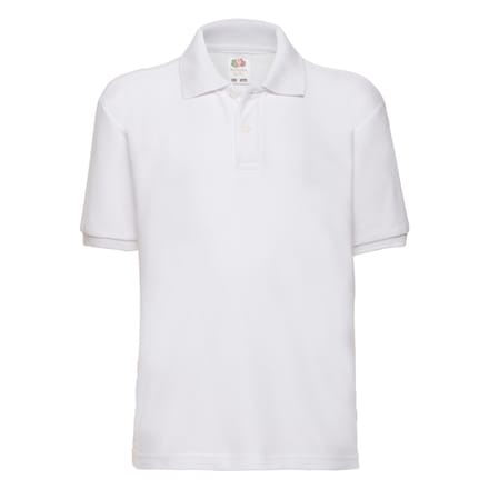 Fruit of the Loom Kinder/Kinder 65/35 Poloshirt (Wit)
