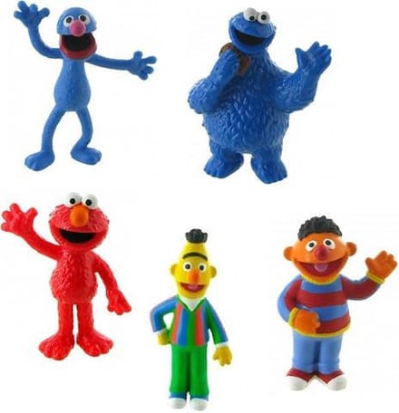 Comansi Sesamstraat Figuren - Speelset van 5 figuren uit Sesamstraat - 7 cm