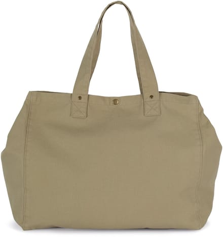 Kimood Shopper van verwassen katoen KI3208 - Washed Olive Gray - One size