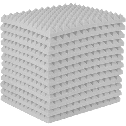 Pack de 12 mousses acoustiques Studio, panneaux d'absorption acoustique, carreaux d'isolation à haute densité Type 1 gris clair
