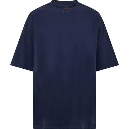 Boss Heren T-shirt met tie-dye-print, normale pasvorm (Donkerblauw)