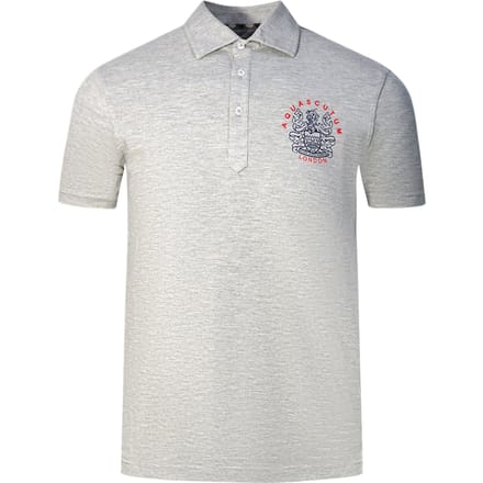 Aquascutum Aldis London Logo Grey Polo Shirt