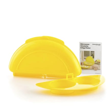 Cuiseur d'Omelette - InnovaGoods - Micro-Ondes - PP sans BPA - Accessoire Œufs Pochés - 21x12x5 cm jaune