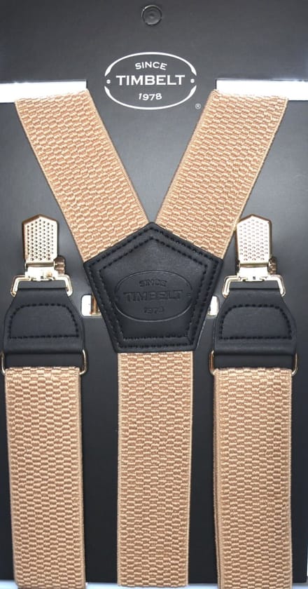 Timbelt Bretels Beige / taupe - 4 Clips - Extra stevige Klem Clip - Elastische Bretels