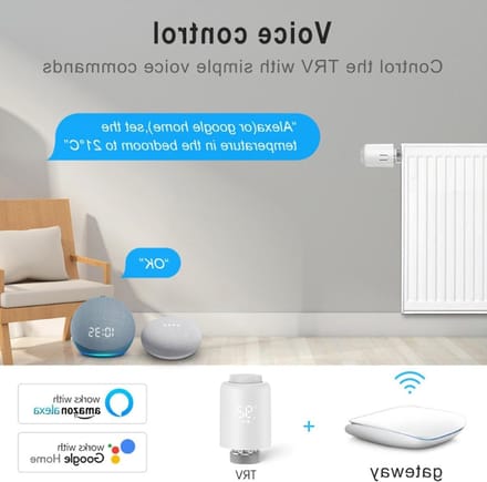 Programmeerbare Thermostaat Radiatorkraan met Zigbee Temperatuurregeling en App-besturing, Compatibel met Alexa en Google Home