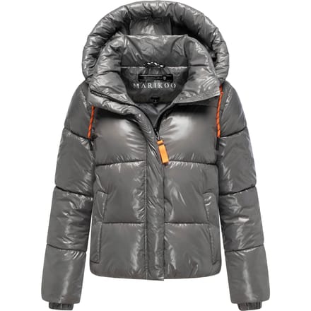 Marikoo dames gewatteerde winterjas Skyraa met capuchon & glanzend design