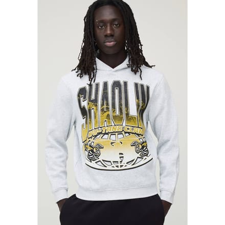 Regular Wu-Tang Gelicentieerde Print Hoodie | Grey Marl | Size Medium