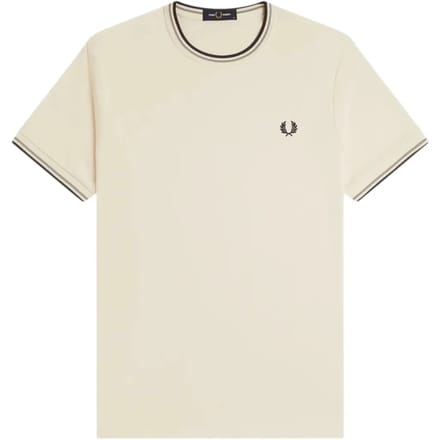 T-shirt met dubbel contrasterend biesje Fred Perry