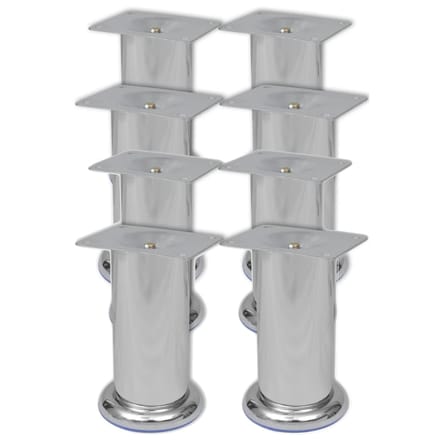 vidaXL - Bankpoten - rond - 8 - st - 120 - mm - chroomkleurig