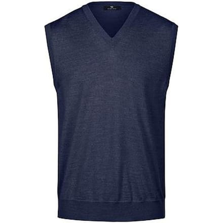 Slip-over 100% scheerwol Van Peter Hahn blauw