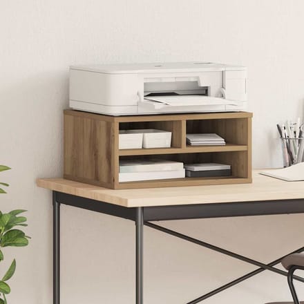 vidaXL - Printerstand - Artisanaal - eiken - 49 - x - 40 - x - 22,5 - cm - Bewerkt - hout