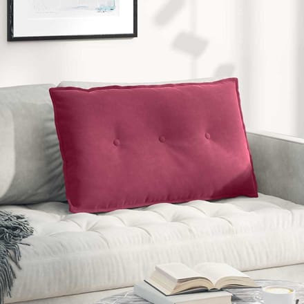 vidaXL - Rugkussen - Wijnrood - 80 - x - 50 - x - 19 - cm - Corduroy - stof