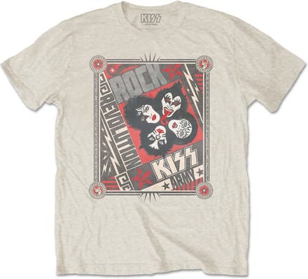 Kiss - Rock Revolution Heren Tshirt - S - Creme