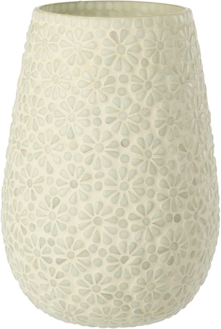 J-Line vaas Mozaïek - glas - wit/groen