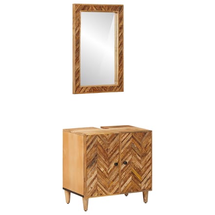 vidaXL - Badkamerkast - set - 2 - st - 62 - x - 33 - x - 58 - cm - Massief - Mango - Hout