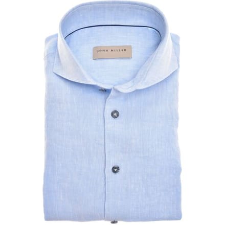 John Miller Overhemd Luxury Linen Licht Blauw / male