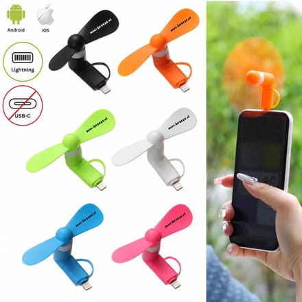Mini Ventilator - Mini Waaier - Handventilator - Telefoon ventilator - IOS & ANDROID - 2 STUKS - TOT IPHONE 14 - Geluidloos Ventilator - Festival Waaier - Mini-breeze