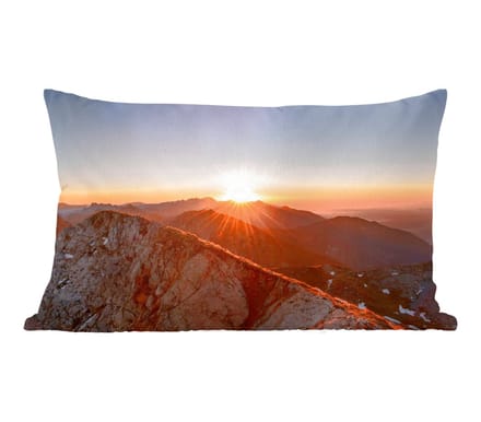 Sierkussens - Kussentjes Woonkamer - 60x40 cm - Berg - Landschap - Zon