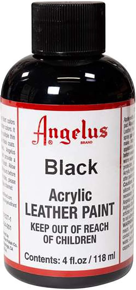Angelus Leather Acrylic Paint - textielverf voor leren stoffen - acrylbasis - Black - 118ml