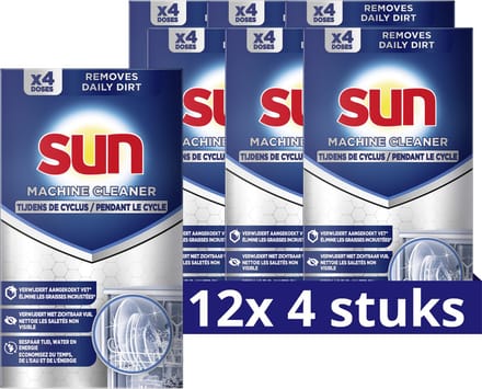 Sun Vaatwasmachinereiniger - In-Wash - 12 x 4 Doses - Voordeelverpakking