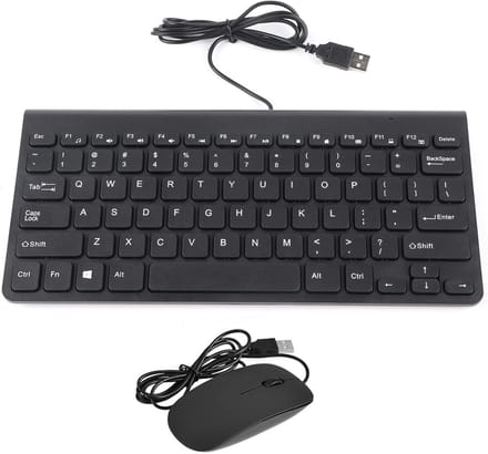Compact USB Toetsenbord en Muis Set - Dunne Bedrade Mini Combo voor PC en Laptop