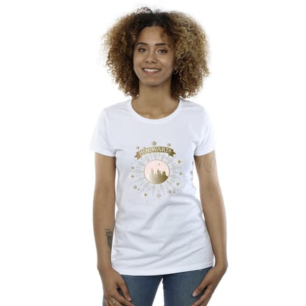 Harry Potter Dames/Dames Zweinstein Yule Ball Katoenen T-Shirt (Wit)