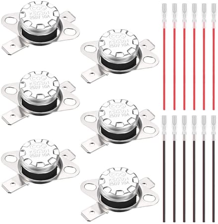 Set van 6 Temperatuurschakelaars NC 95°C Thermostaat voor Apparatuur