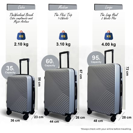 Harde zilveren koffer, robuuste 8-wiel bagage, handbagagetas
