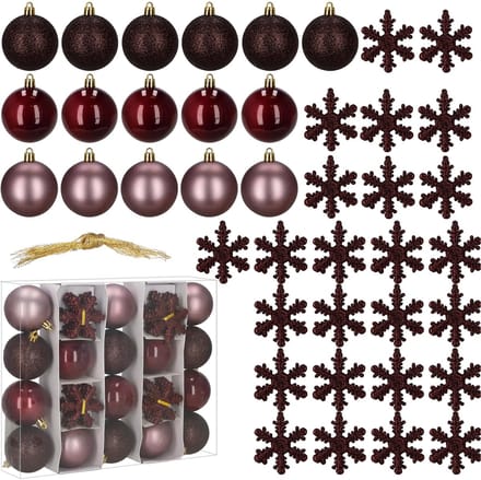 Springos Kerstballen | 40 Stuks | 5/6/7/8/9/10 cm | Violet