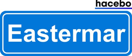 Hacebo - Plaatsnaam Sticker - 29x10 CM - Eastermar sticker - Verkeersborden sticker - grappige cadeaus - Eastermar