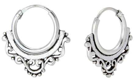 Joy|S - Zilveren antique Bali oorringen - geoxideerd