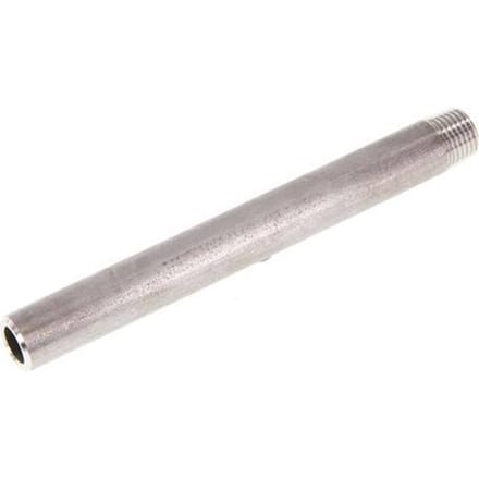 R 1/4'' Buitendraad x 13.5mm RVS Pijpnippel met Las uiteinde 20 Bar DIN 2982 - 120mm