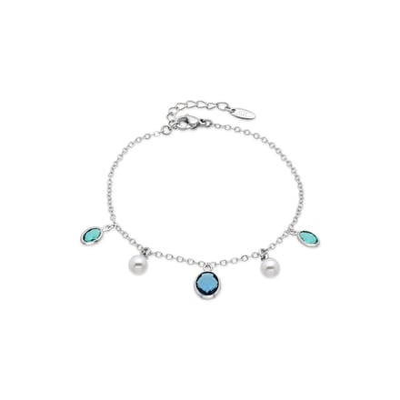 Luxenter armband in metaallegering en witte parel rhodiumafwerking - Sewi