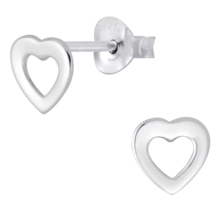 Joy|S - Zilveren hartje oorbellen - 6 mm