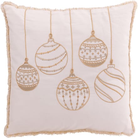 J-Line kussen Kerstboom - katoen - wit/goud