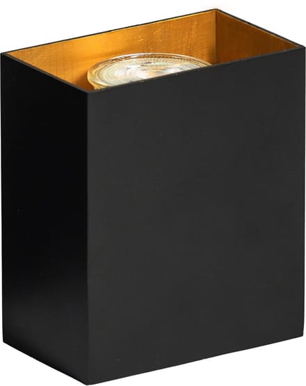 ETH Minke Wandlamp Zwart/Gouden binnenzijde excl. 1xGU10